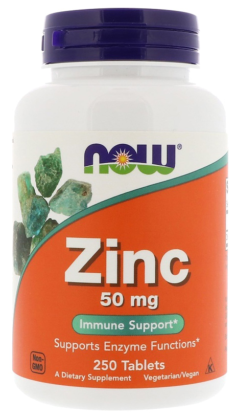 Купить Zink Gluconate, Цинк NOW таблетки 50 мг 250 шт.