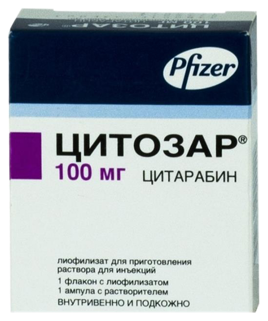 

Цитозар лиофилизат 100 мг, Цитозар