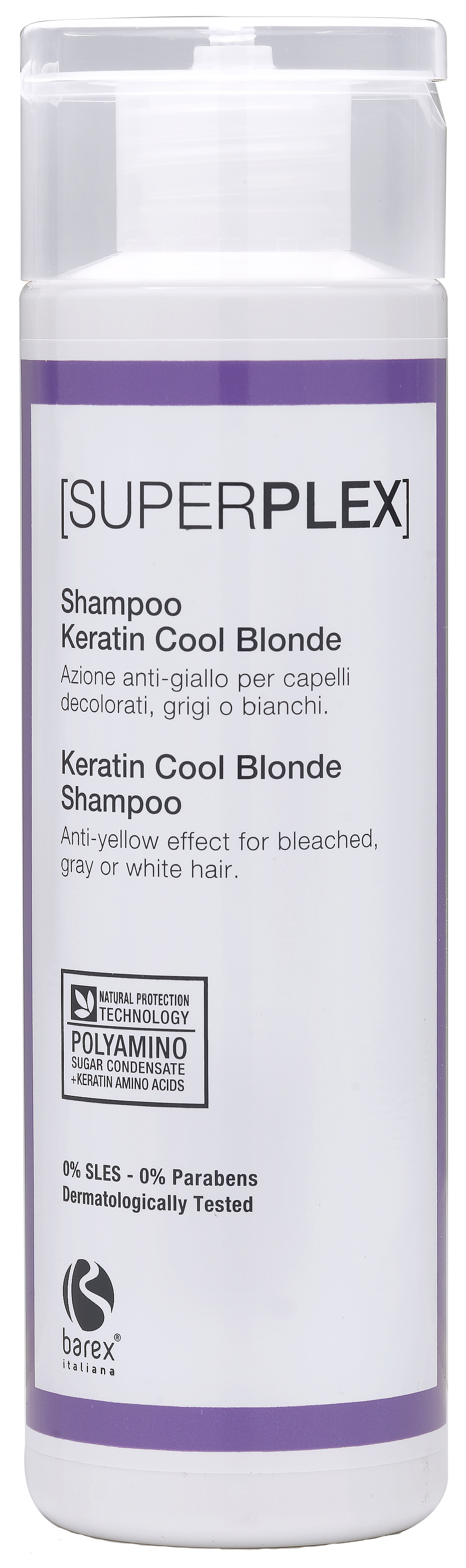 фото Шампунь для придания холодного оттенка barex superplex keratin cool blonde shampoo 250 мл