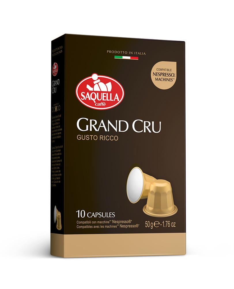 

Капсулы Saquella bar Italia Gran Cru для кофемашин Nespresso 10 капсул, для кофемашины