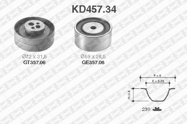 фото Комплект ремня грм snr kd457.34 ntn-snr