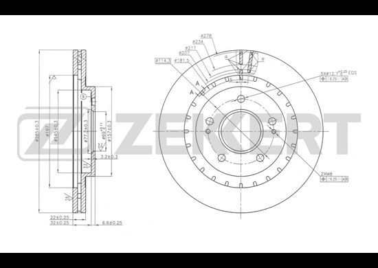 фото Тормозной диск zekkert bs-5674