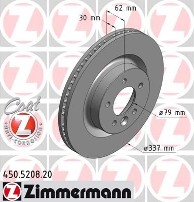 

Тормозной диск ZIMMERMANN 450.5208.20