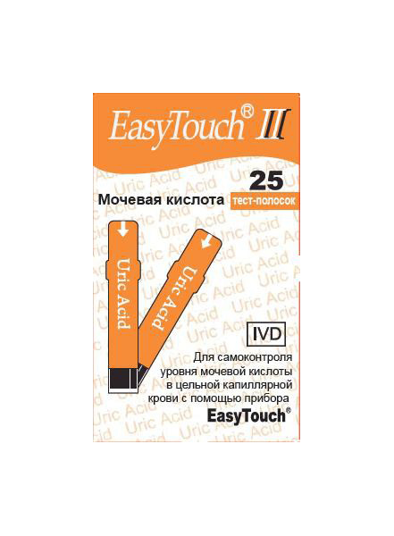 Купить Тест-полоски EasyTouch на мочевую кислоту 25 шт., Bioptik