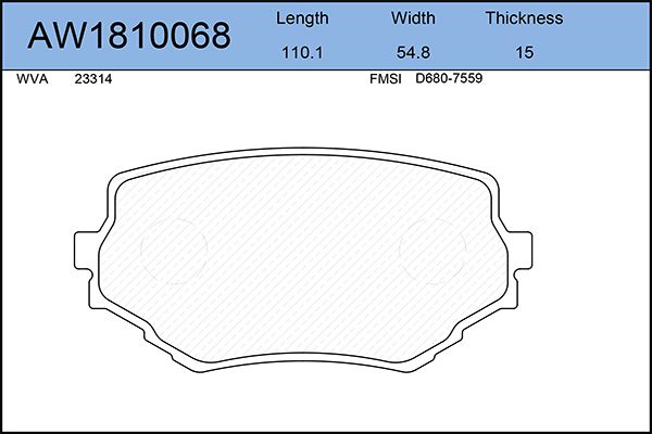 Тормозные колодки AywiParts дисковые AW1810068