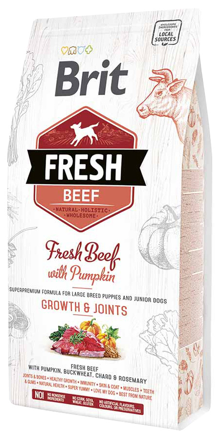 

Сухой корм для щенков Brit Fresh Puppy Large Bones & Joints, говядина, тыква, 2,5кг, Fresh Puppy Large Bones & Joints