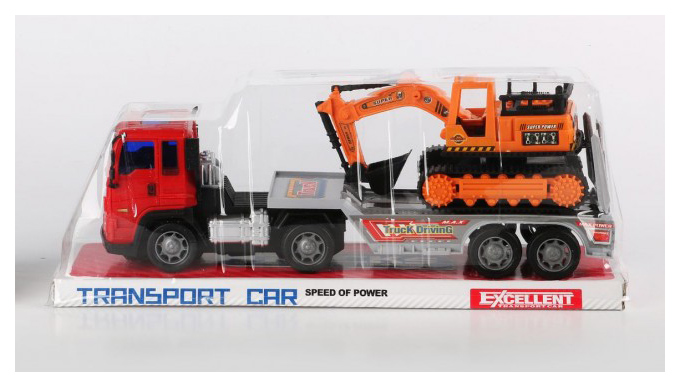 фото Трейлер погрузчик с экскаватором transport car shenzhen toys в56100