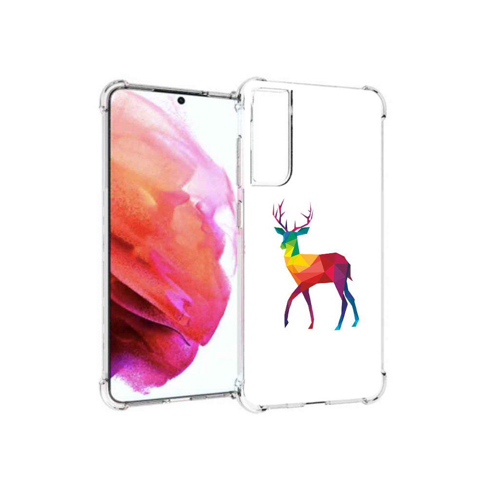 

Чехол MyPads Tocco для Samsung Galaxy S21 FE геометрический олень, Прозрачный, Tocco
