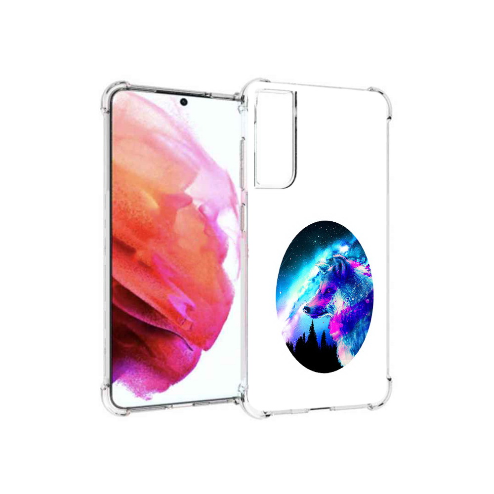 

Чехол MyPads Tocco для Samsung Galaxy S21 FE голубой волк, Прозрачный, Tocco