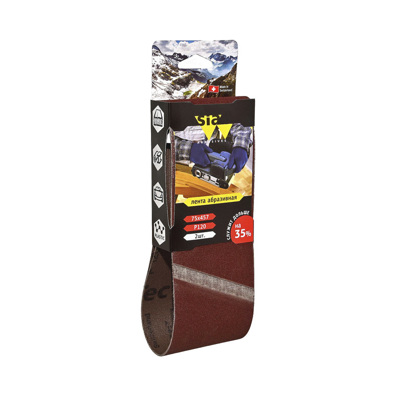 

Шлифовальная лента Sia Abrasives siawood, 2 шт, 457 мм Р120, SW457-120