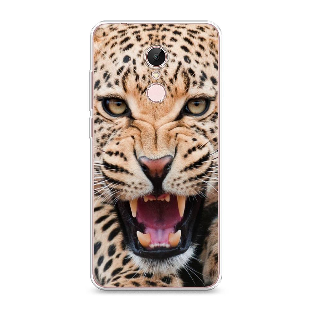 

Чехол на Xiaomi Redmi 5 "Леопард 3d", Бежевый;черный, 33050-6