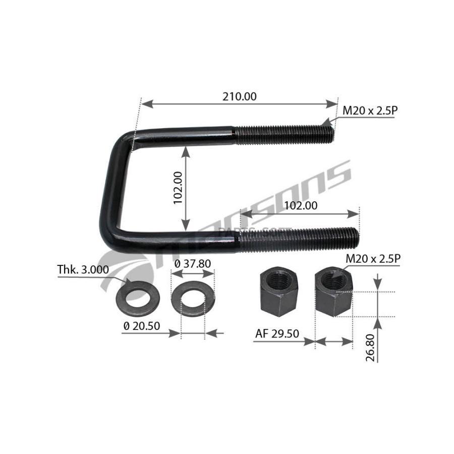 

Стремянка Volvo M20x2.5х120/122х210 перед. рессоры