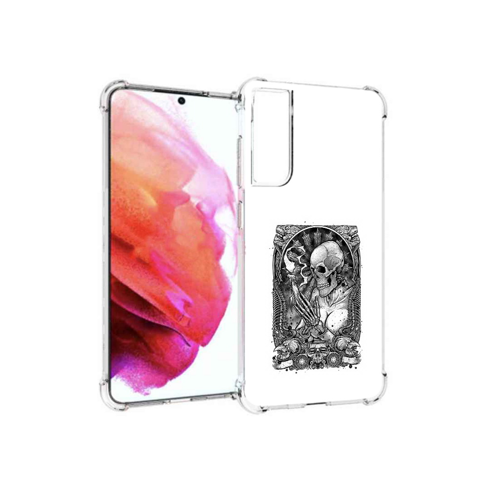 

Чехол MyPads Tocco для Samsung Galaxy S21 FE девушка скелет, Прозрачный, Tocco