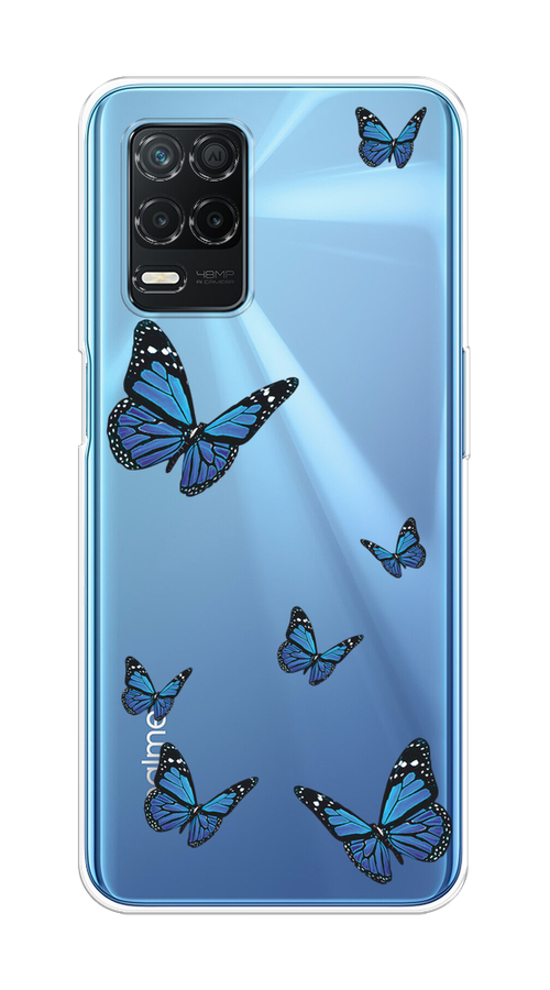 

Чехол на Realme 8 5G/Narzo 30 5G "Blue butterflies", Синий;черный, 257050-1