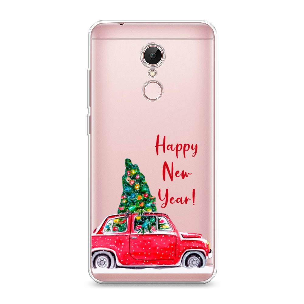 

Чехол на Xiaomi Redmi 5 "Happy New Year", Красный;зеленый, 33050-5