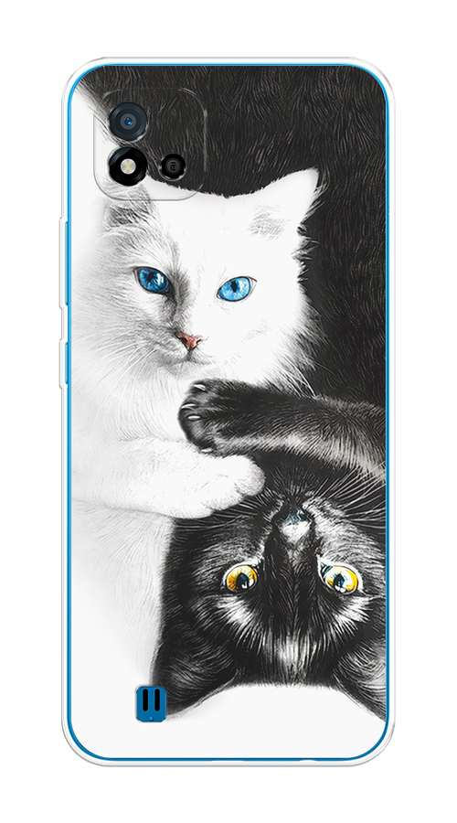 

Чехол на Oppo Realme C11 (2021) "Коты Инь-Янь", Черный;белый;голубой, 257550-1