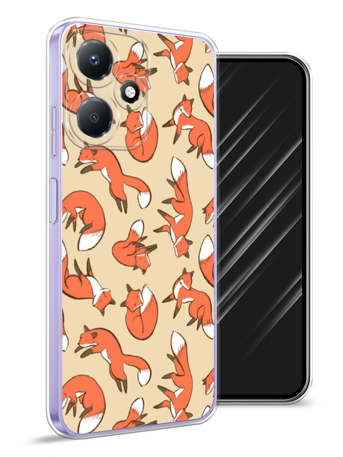 

Чехол Awog для Infinix Hot 30 Play "Лисички фон", Бежевый;оранжевый;белый, 3104250-3