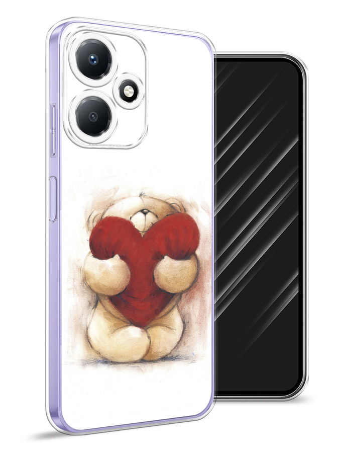 

Чехол Awog для Infinix Hot 30 Play "Мишка с сердцем 1", Белый;бордовый;бежевый, 3104250-6