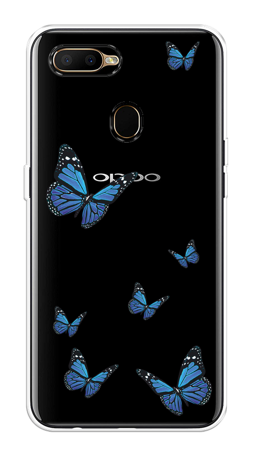 

Чехол на Oppo A5s "Blue butterflies", Синий;черный, 252350-1