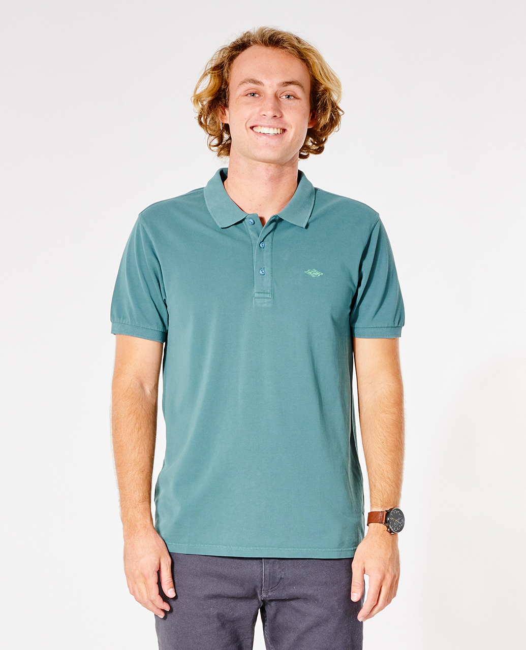 

Футболка мужская Rip Curl FADED POLO зеленая L, FADED POLO