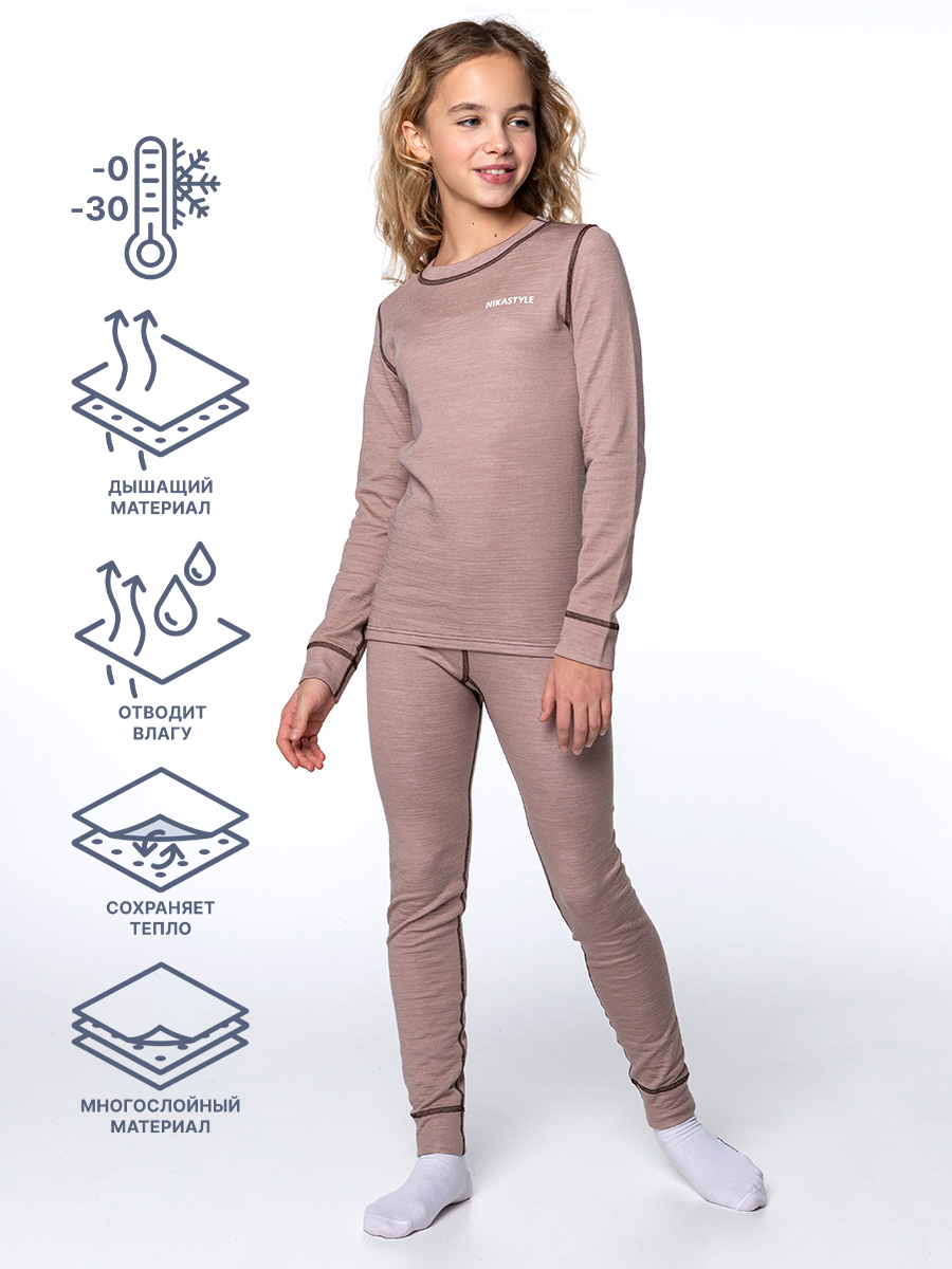 

Термобелье детское комплект NIKASTYLE 7т11224, бежевый, 146, 7т11224