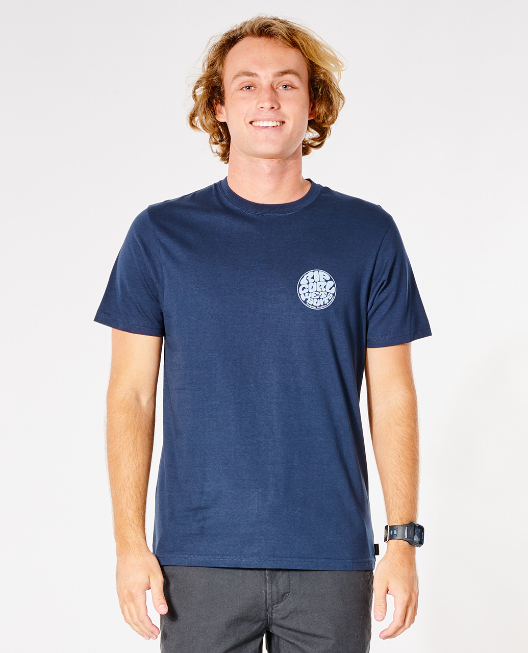 

Футболка мужская Rip Curl WETSUIT ICON TEE синяя XL, WETSUIT ICON TEE