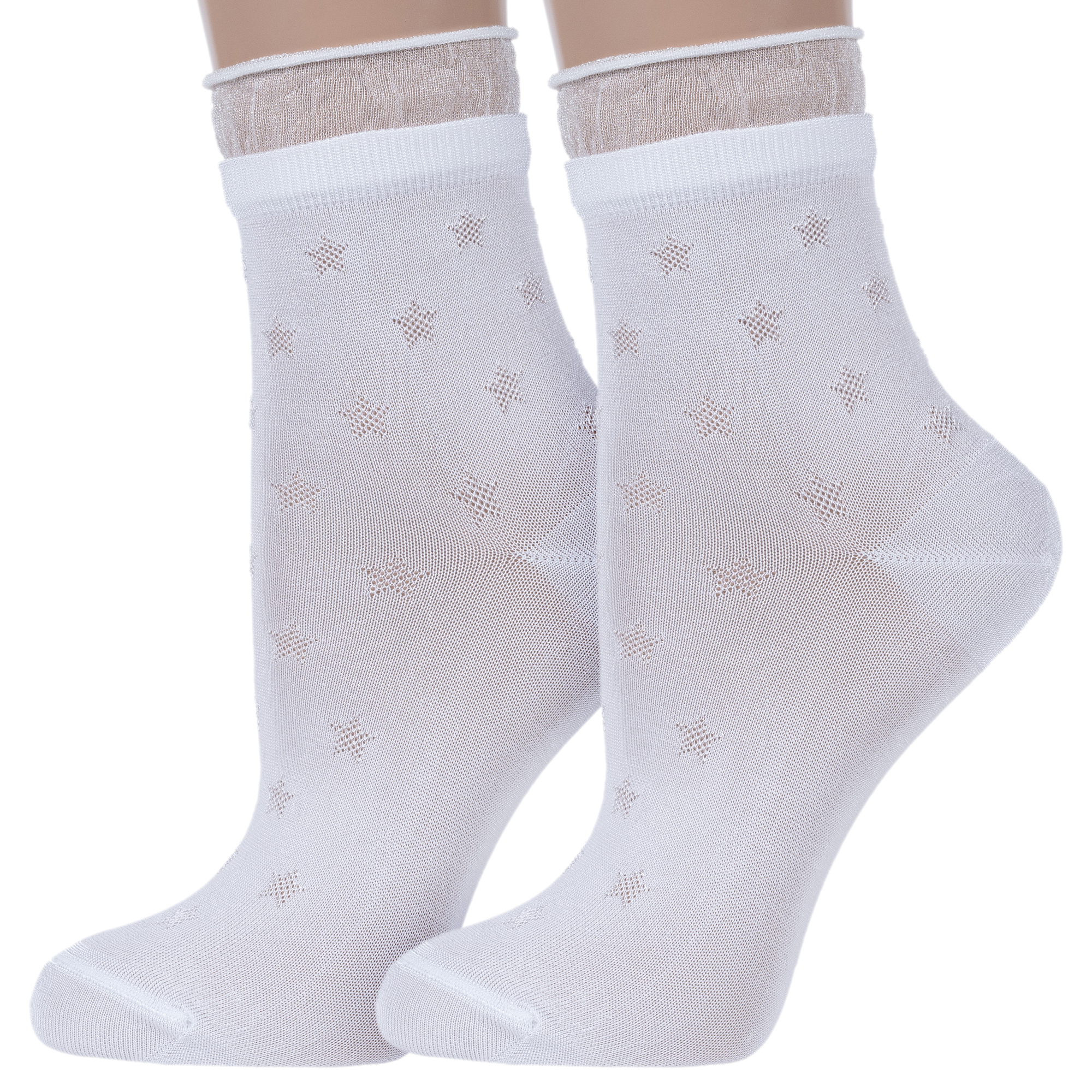Комплект носков женских NOSMAG 2-19С-189СП белых; прозрачных 23