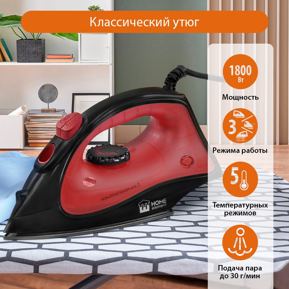

Утюг Home Element HE-IR217 красный; черный, HE-IR217