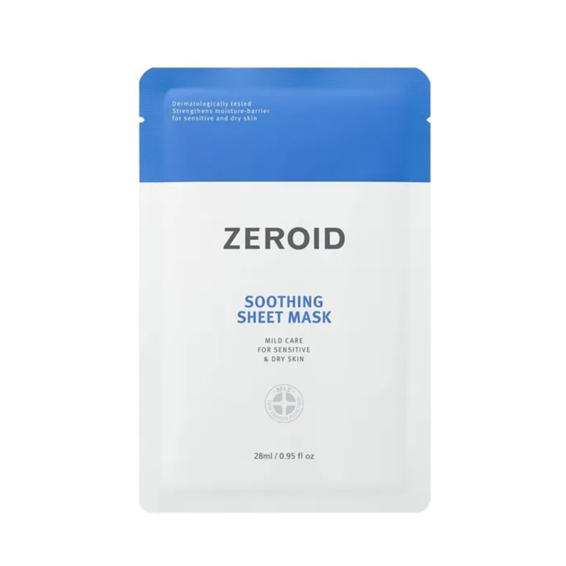Тканевая маска для сухой и чувствительной кожи лица Zeroid Soothing Sheet Mask 1*28 мл