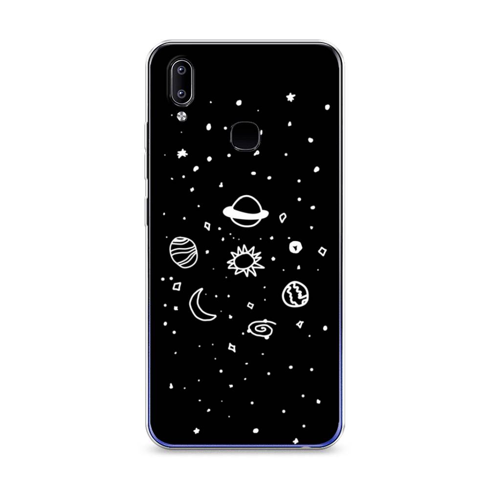 

Чехол для Vivo Y93/Y93 lite "Дудл солнечной системы", Бежевый;серый, 262950-2