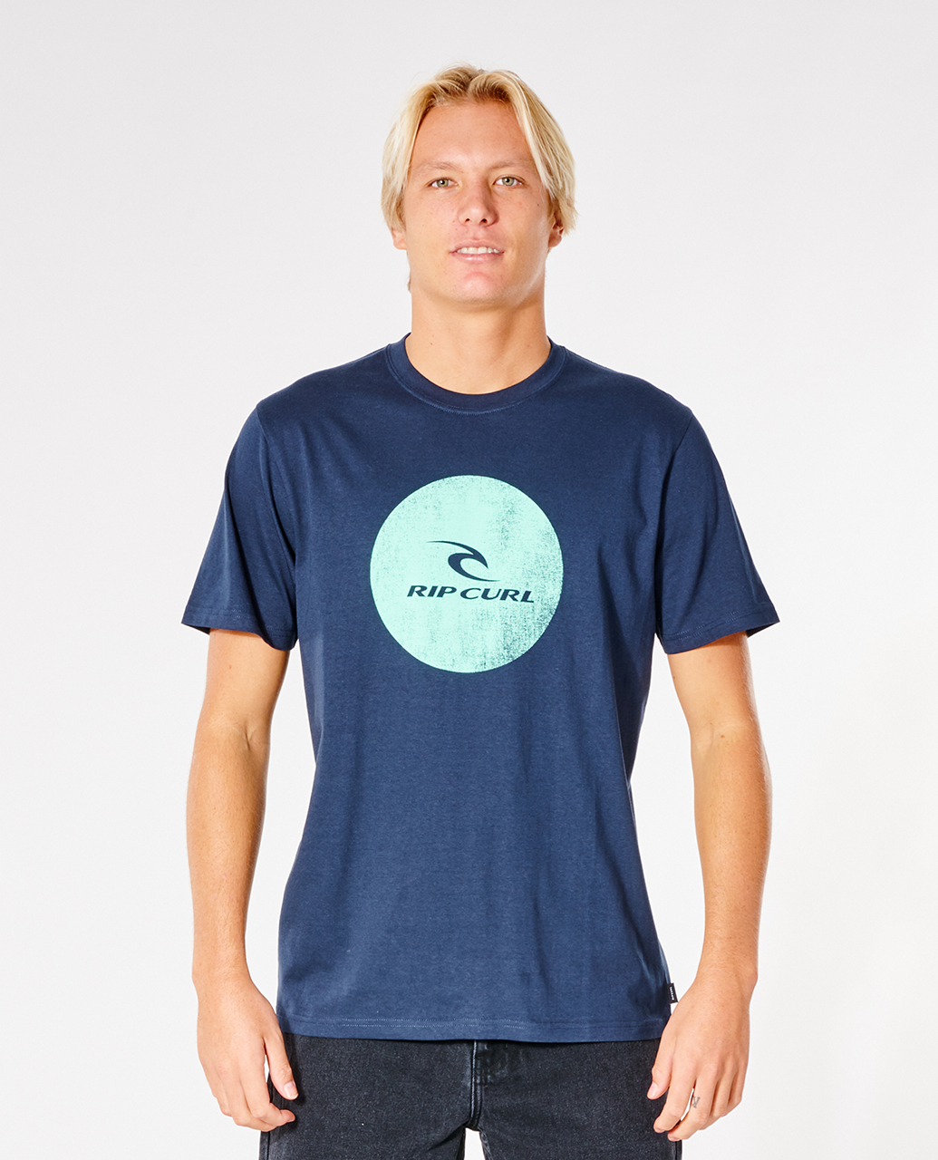 

Футболка мужская Rip Curl CORP ICON TEE синяя L, CORP ICON TEE