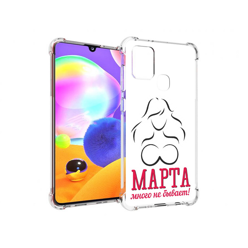 

Чехол MyPads Tocco для Samsung Galaxy A21s 8 марта много не бывает (PT149116.528.17), Прозрачный, Tocco