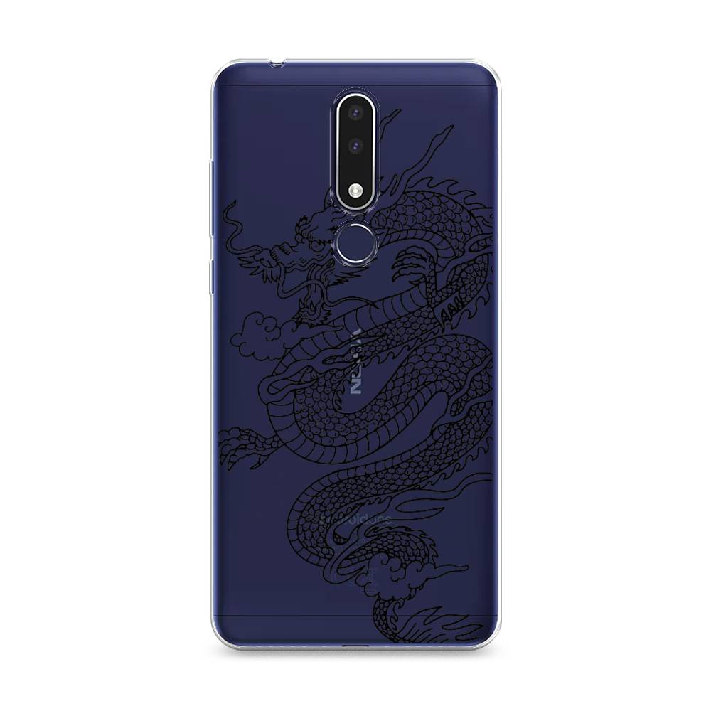 

Чехол на Nokia 3.1 Plus "Большой китайский дракон", Черный;серый, 122850-1