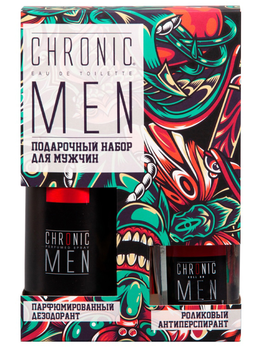Набор подарочный Chronic Men Strong Дезодорант спрей 150мл Антиперспирант роликовый 50м