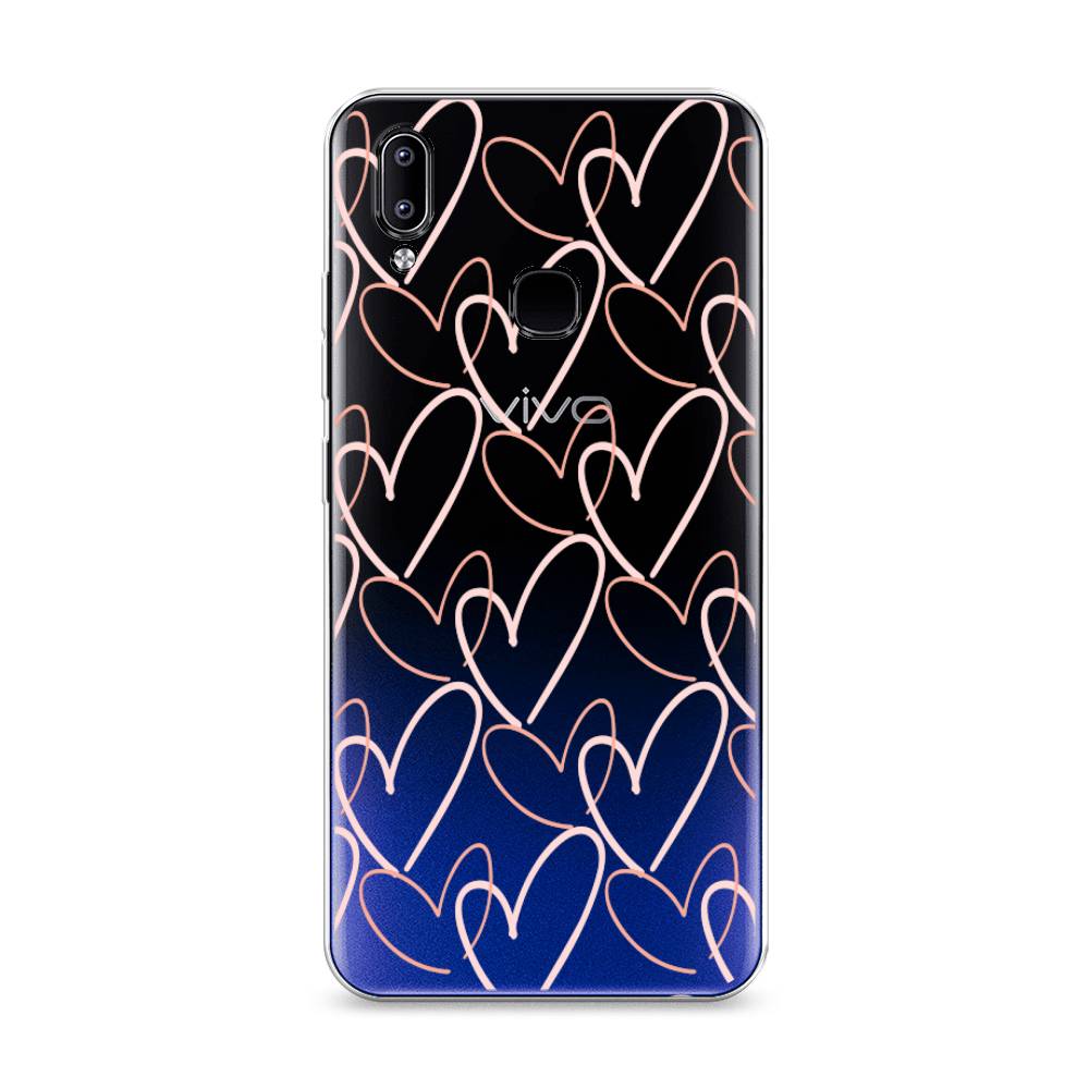 

Чехол для Vivo Y93/Y93 lite "Узор из сердечек", Розовый;бежевый, 262950-6