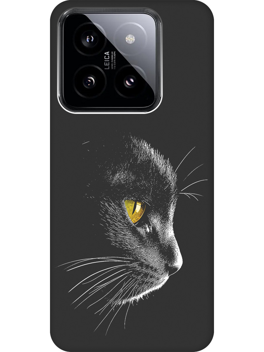 

Силиконовый чехол на Xiaomi 14 с принтом "Черный котик" матовый черный, Черный;белый;золотистый, 777769912