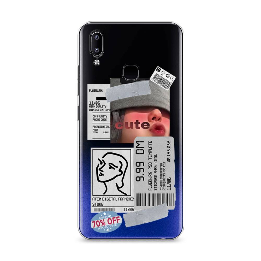 

Чехол для Vivo Y93/Y93 lite "Cute girl collage", Розовый;серый;голубой, 262950-6