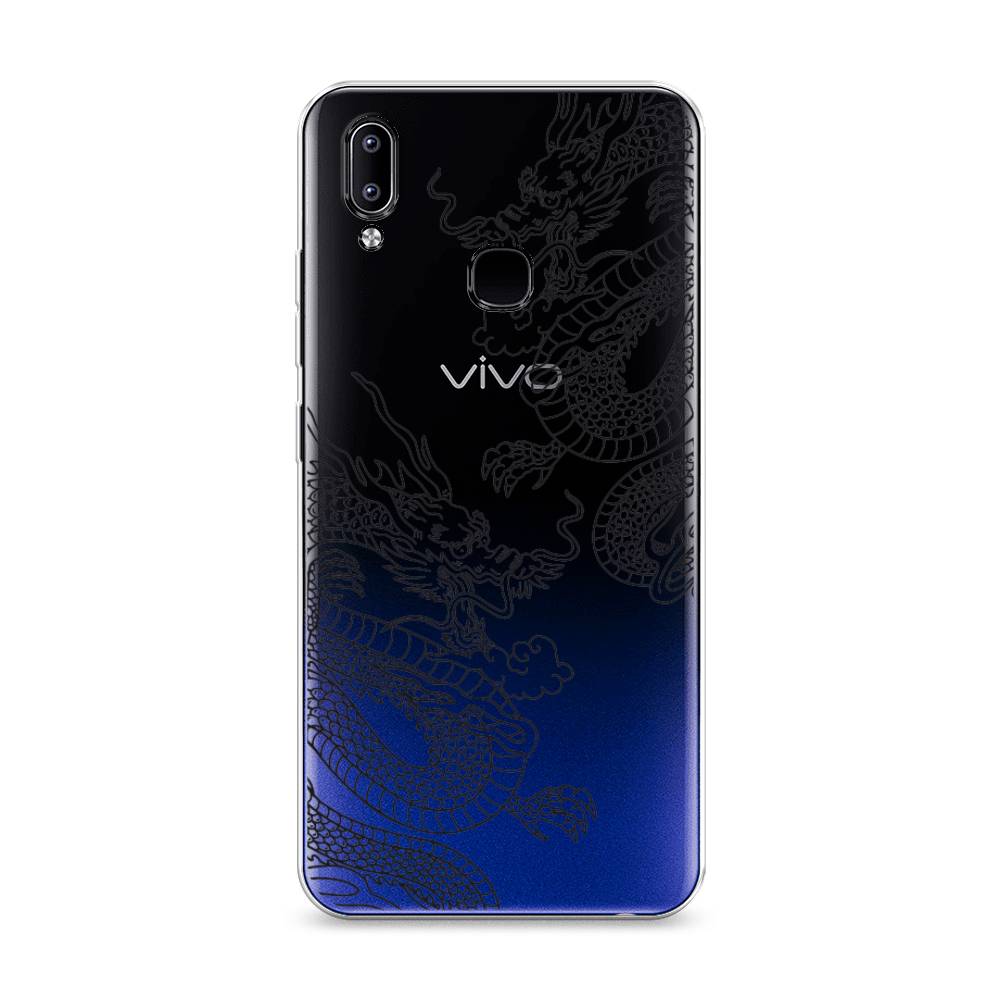 

Чехол для Vivo Y93/Y93 lite "Два китайских дракона", Серый;черный, 262950-1