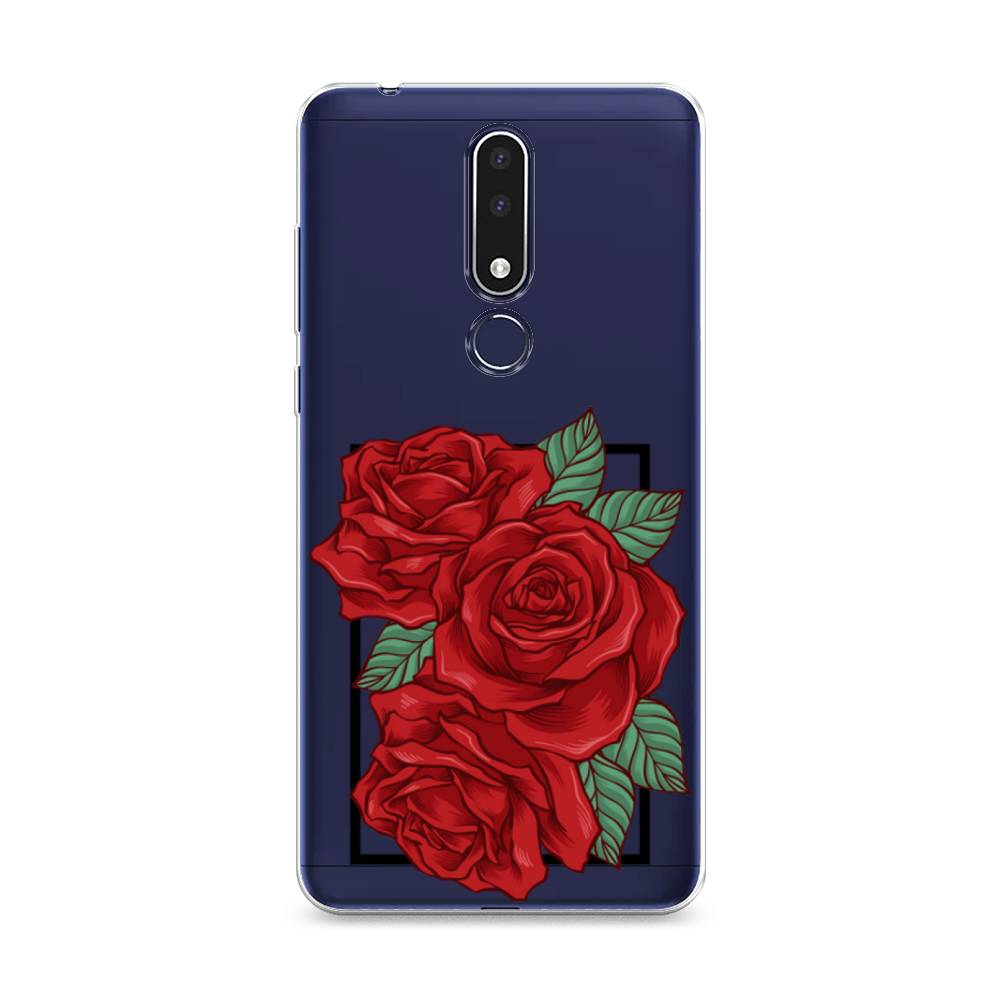 

Чехол на Nokia 3.1 Plus "Три алые розы", Красный, 122850-2