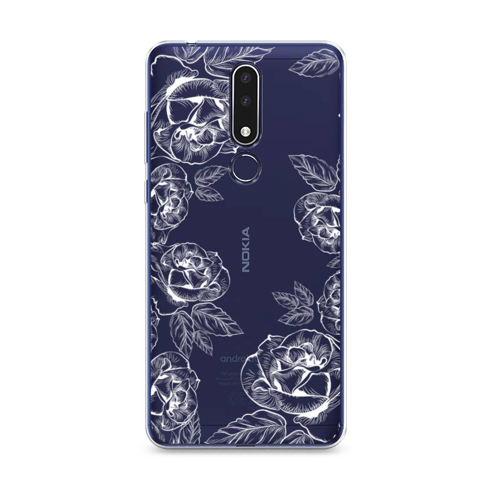 

Чехол на Nokia 3.1 Plus "Розы графика", Черный;серый, 122850-2