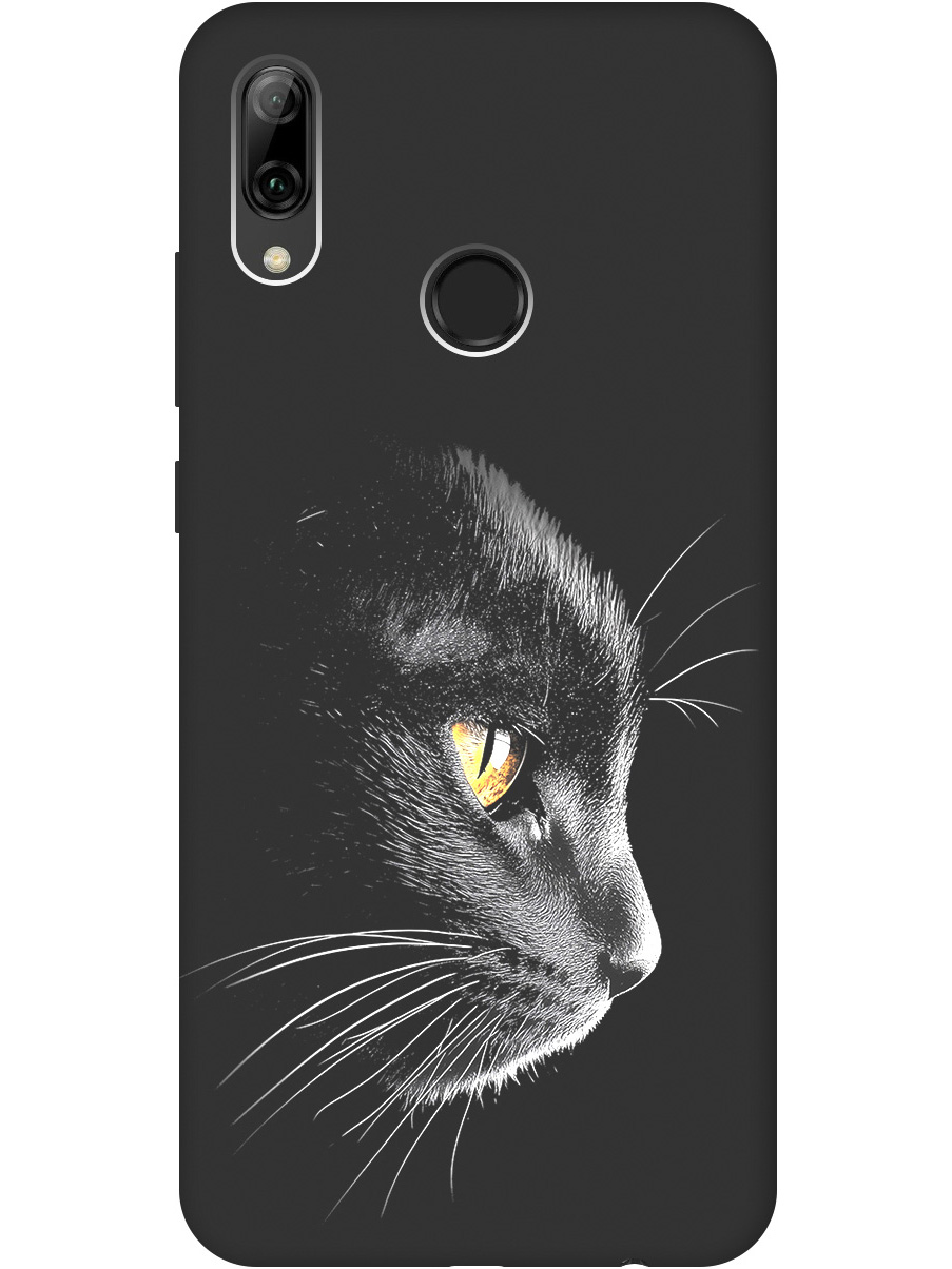 

Силиконовый чехол на Honor 10 Lite, Huawei P Smart (2019) с принтом матовый черный 861821, Черный;белый;золотистый, 720145812