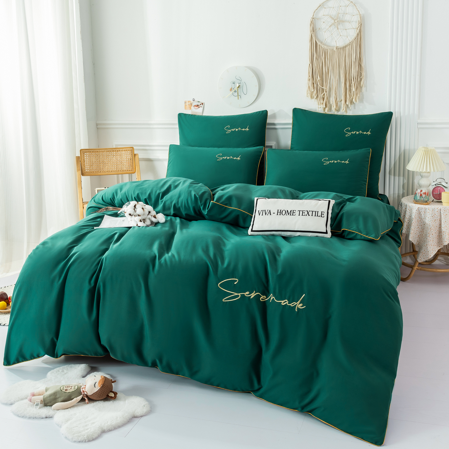 

Комплект постельного белья Ситрейд CHR049 2-спальный, сатин, зеленый, CHR049