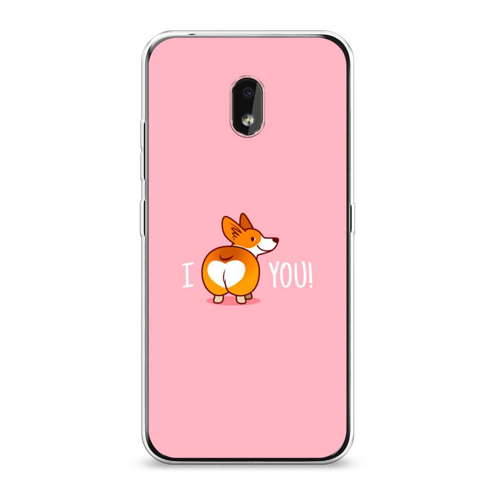 

Чехол на Nokia 2.2 "Корги I love you", Розовый;коричневый;белый, 122950-1