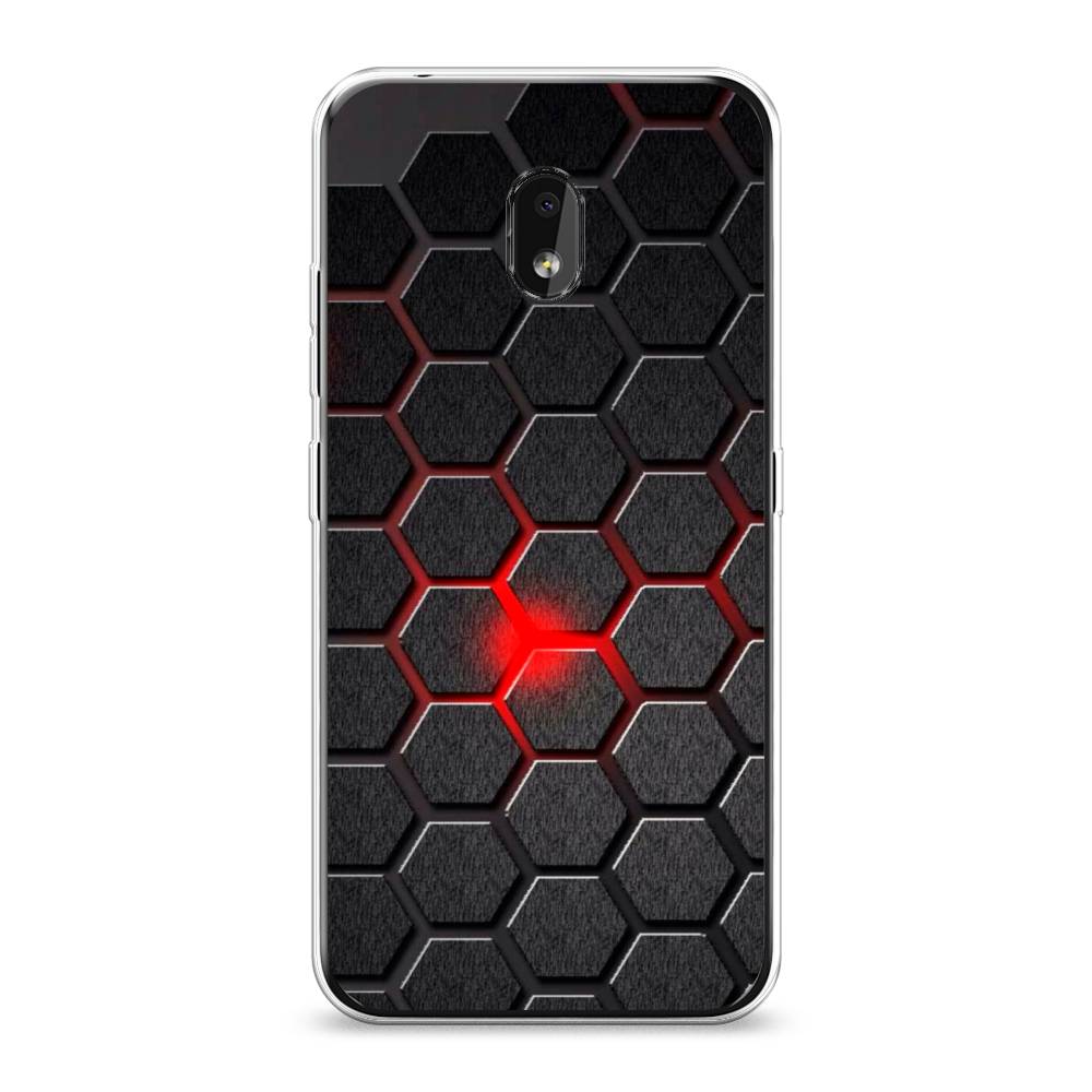 

Чехол на Nokia 2.2 "Соты красные", Красный;черный;серый, 122950-3