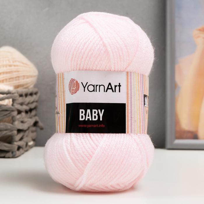 

Пряжа "Baby" 100% акрил 150м/50гр (853 нежно розовый), Пряжа для вязания "Baby"