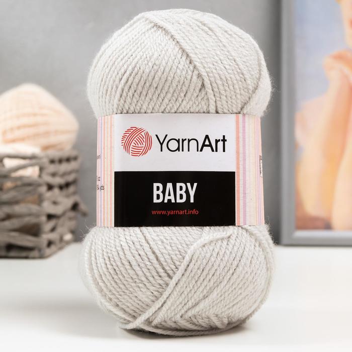 

Пряжа "Baby" 100% акрил 150м/50гр (855 св. серый), Пряжа для вязания "Baby"