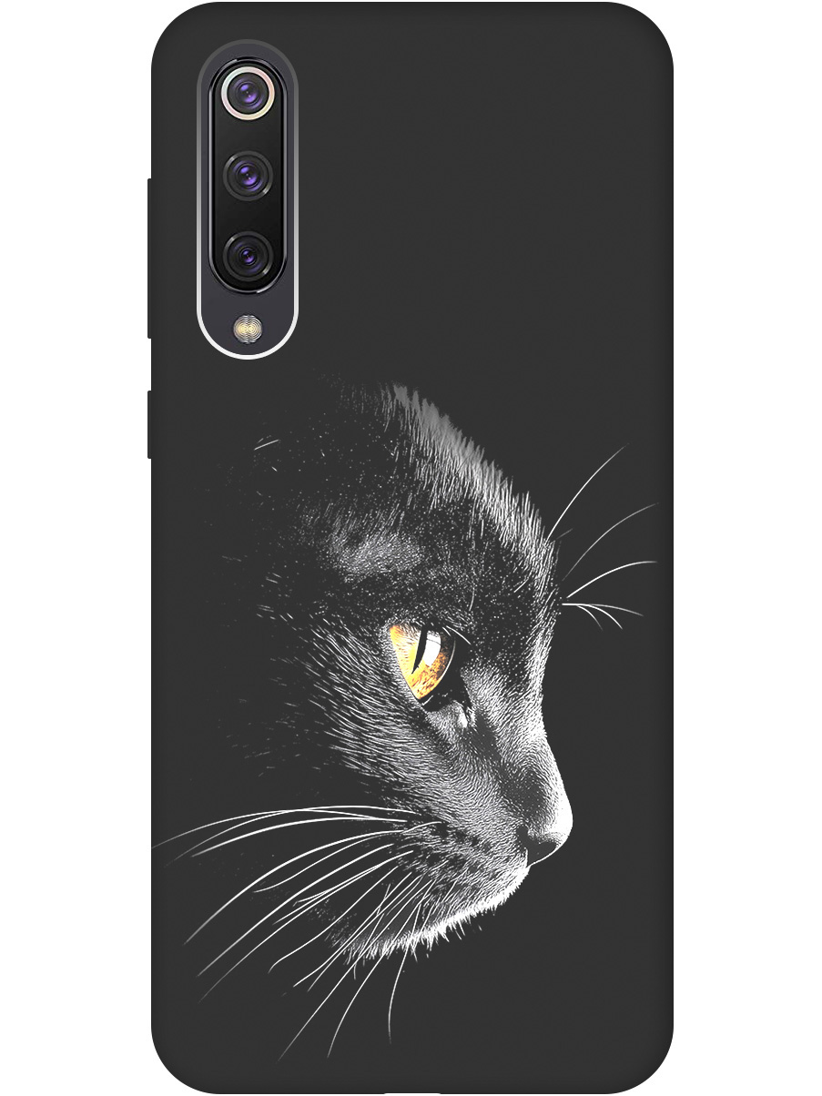 

Силиконовый чехол на Xiaomi Mi 9 SE с принтом "Черный котик" матовый черный, Черный;белый;золотистый, 721347512