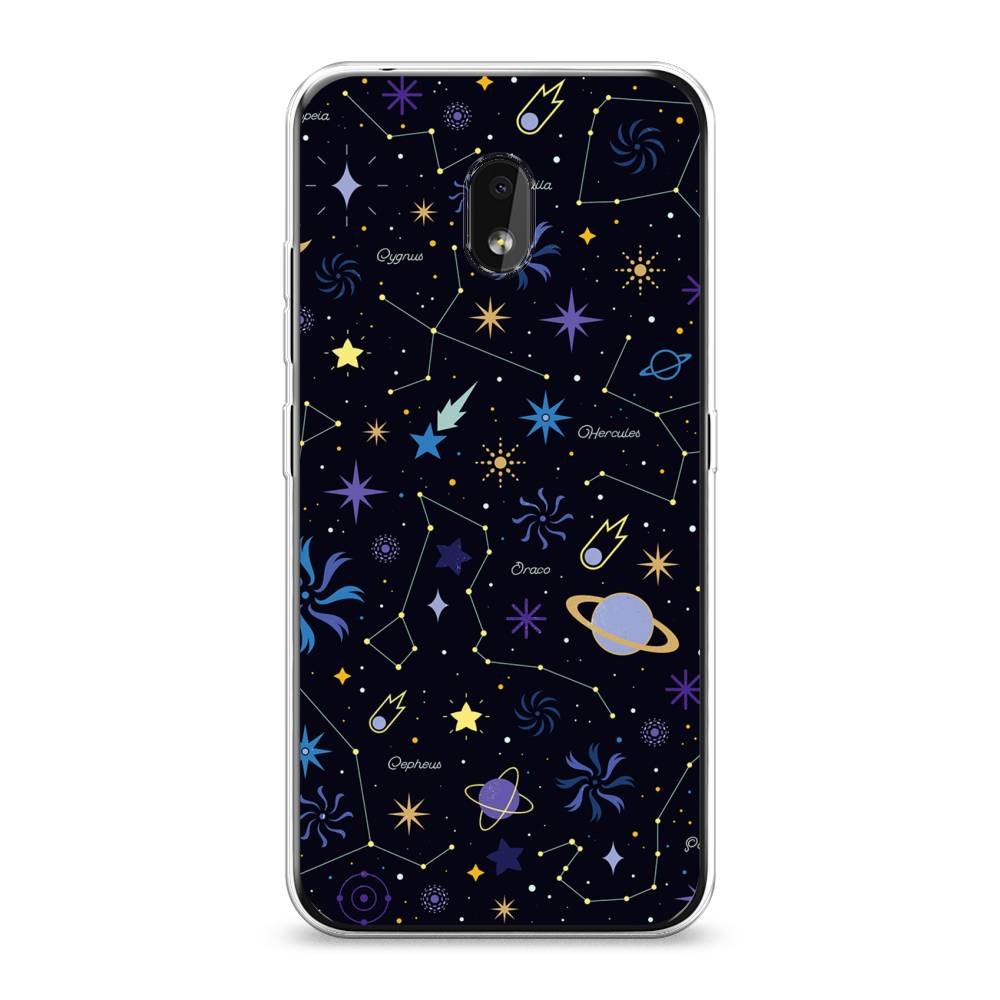 

Чехол на Nokia 2.2 "Цветной космос", Желтый, 122950-2