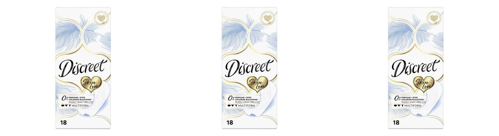 Прокладки ежедневные Discreet Skin Love 1 капля, 18шт, 3 уп