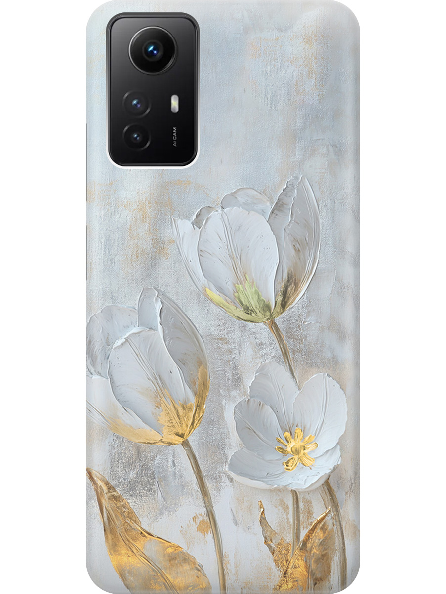 

Силиконовый чехол на Xiaomi Redmi Note 12s с принтом "Белые тюльпаны" прозрачный, Прозрачный;белый;серый;золотистый, 778676923
